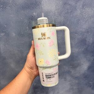 Stanley Cream Floral Quencher Tumbler with Pink & Yellow Flowers